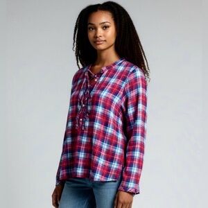 J Crew Ruffle Popover Shirt
